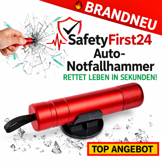Safety First 24™ Notfallhammer Nothammer Gurtschneider Fensterbrecher Original
