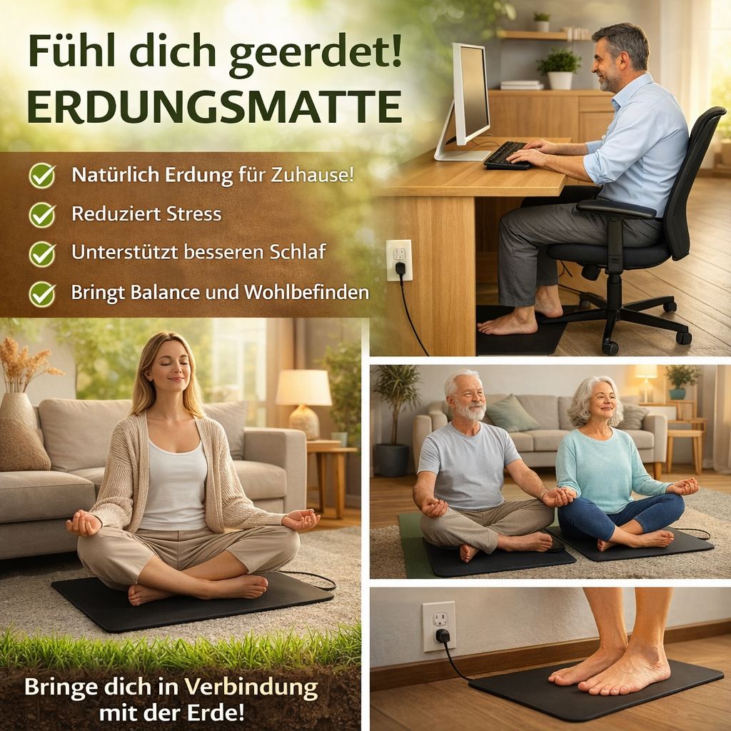 Naturlu™ - Erdungsmatte Grounding Mat für die Füße (ohne Strom) - verbessert Schlaf & Gesundheit!