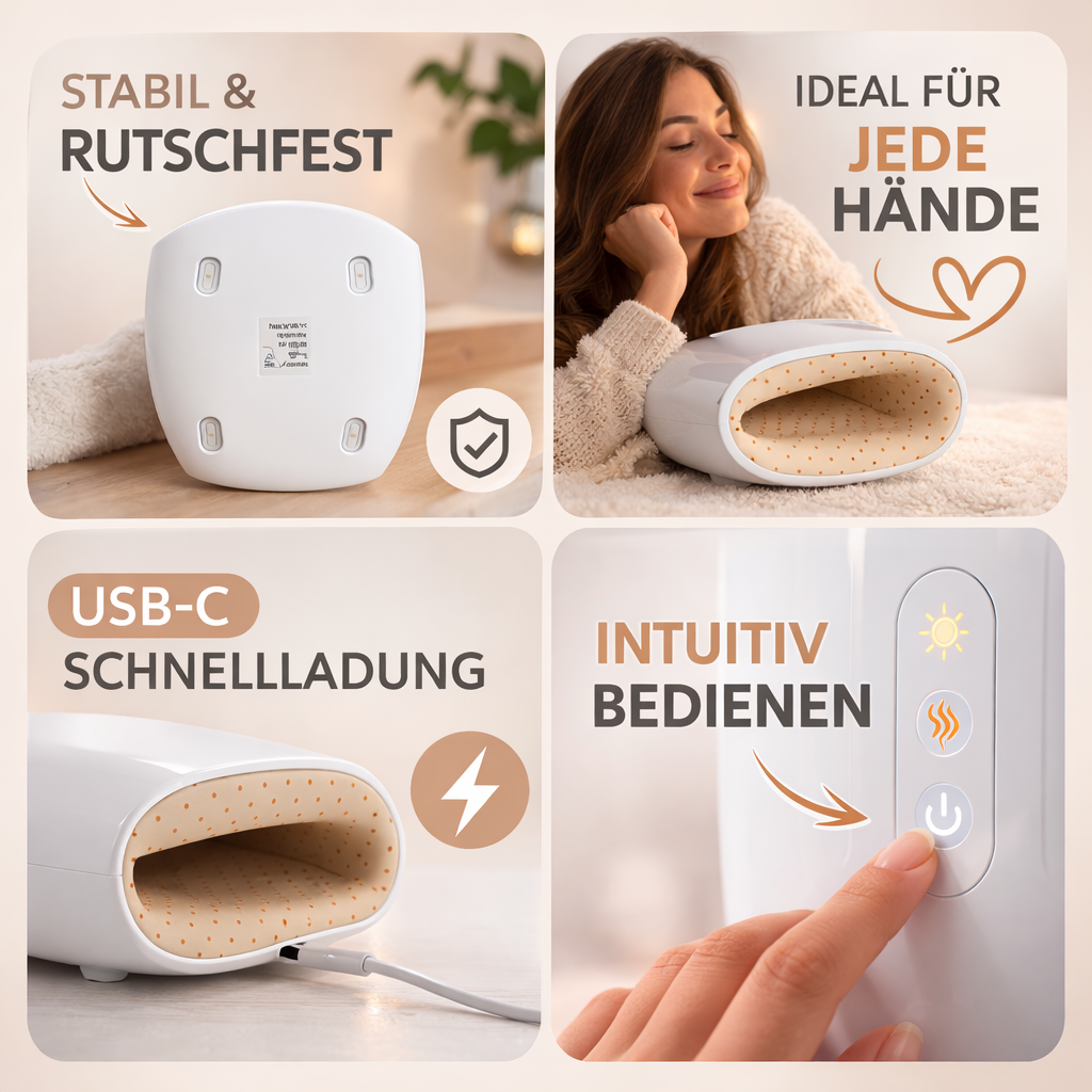 ORTHOHEAL HandComfort™ - Elektrisches Handmassagegerät kabellos mit Wärme & Kompression