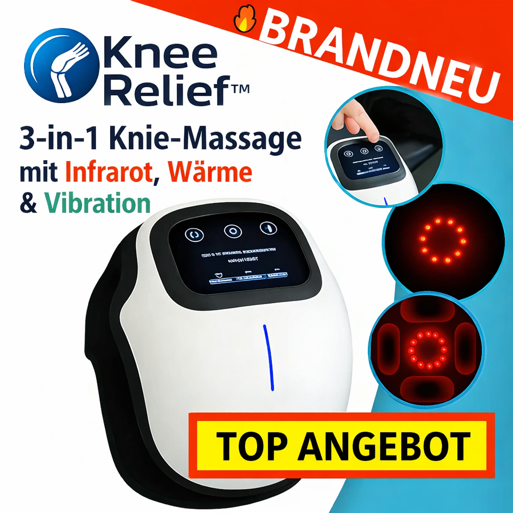 KneeRelief™ 3-in-1 Knie-Massagegerät Knie Massage mit Infrarot Wärme & Vibration für Kniegelenk