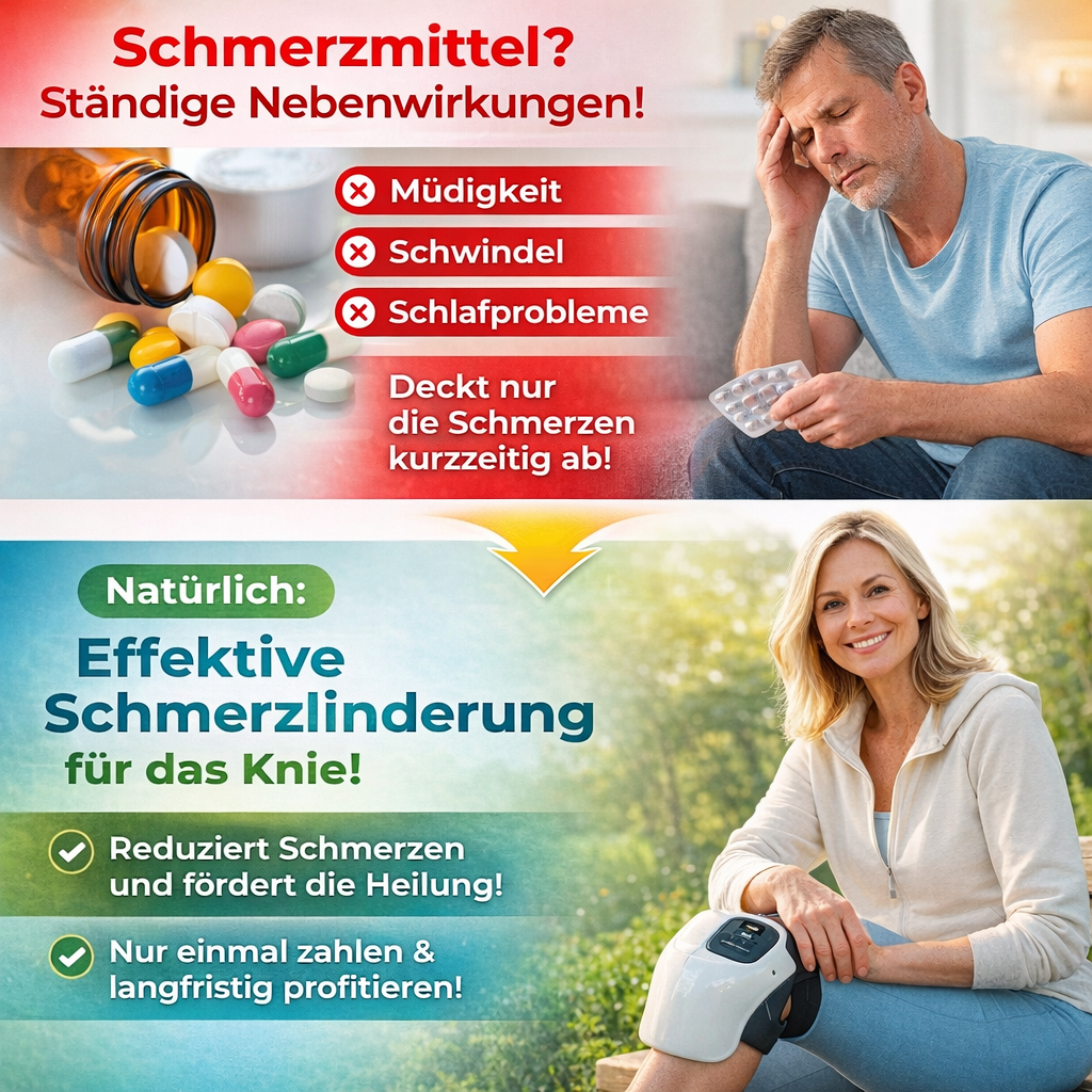 KneeRelief™ 3-in-1 Knie-Massagegerät Knie Massage mit Infrarot Wärme & Vibration für Kniegelenk