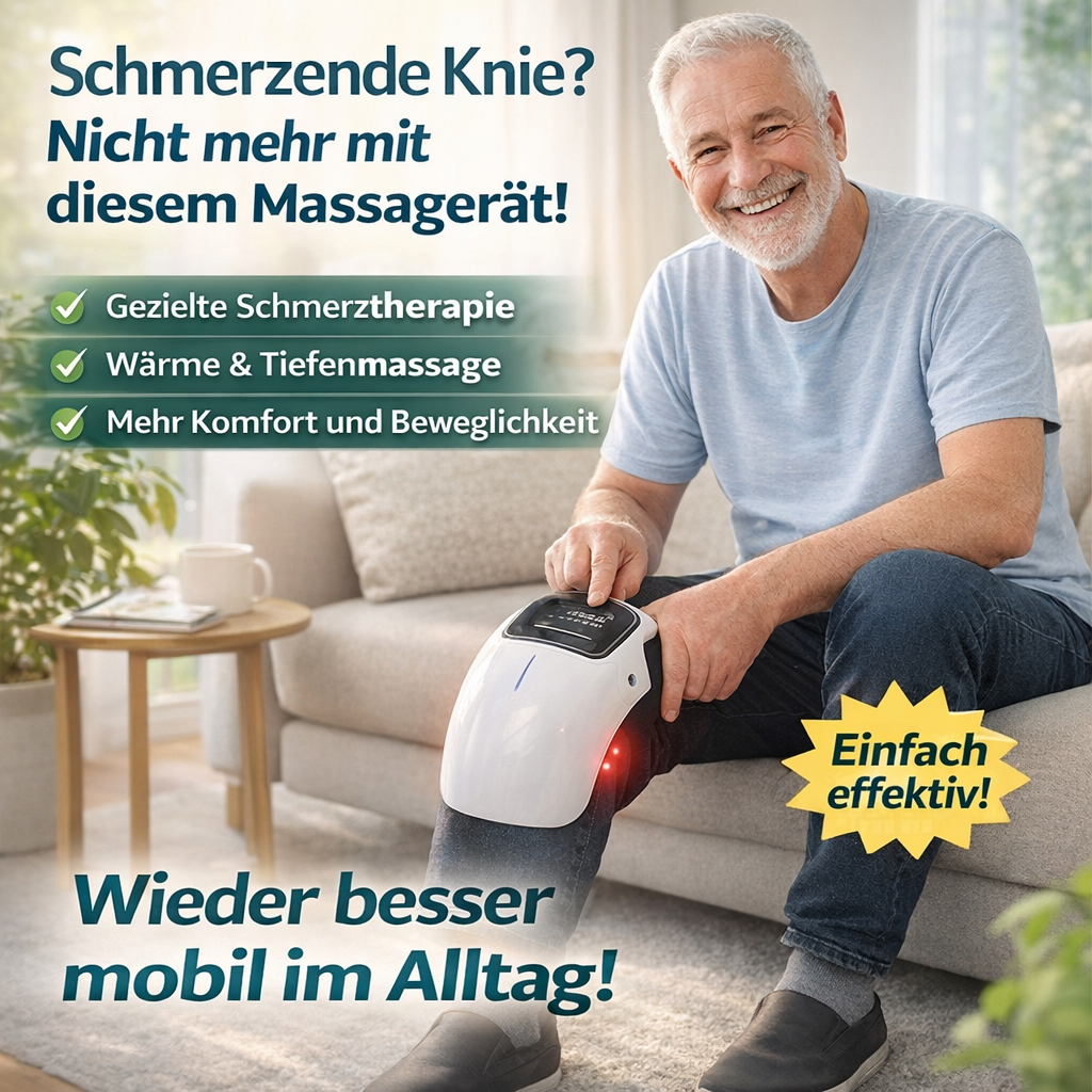 KneeRelief™ 3-in-1 Knie-Massagegerät Knie Massage mit Infrarot Wärme & Vibration für Kniegelenk