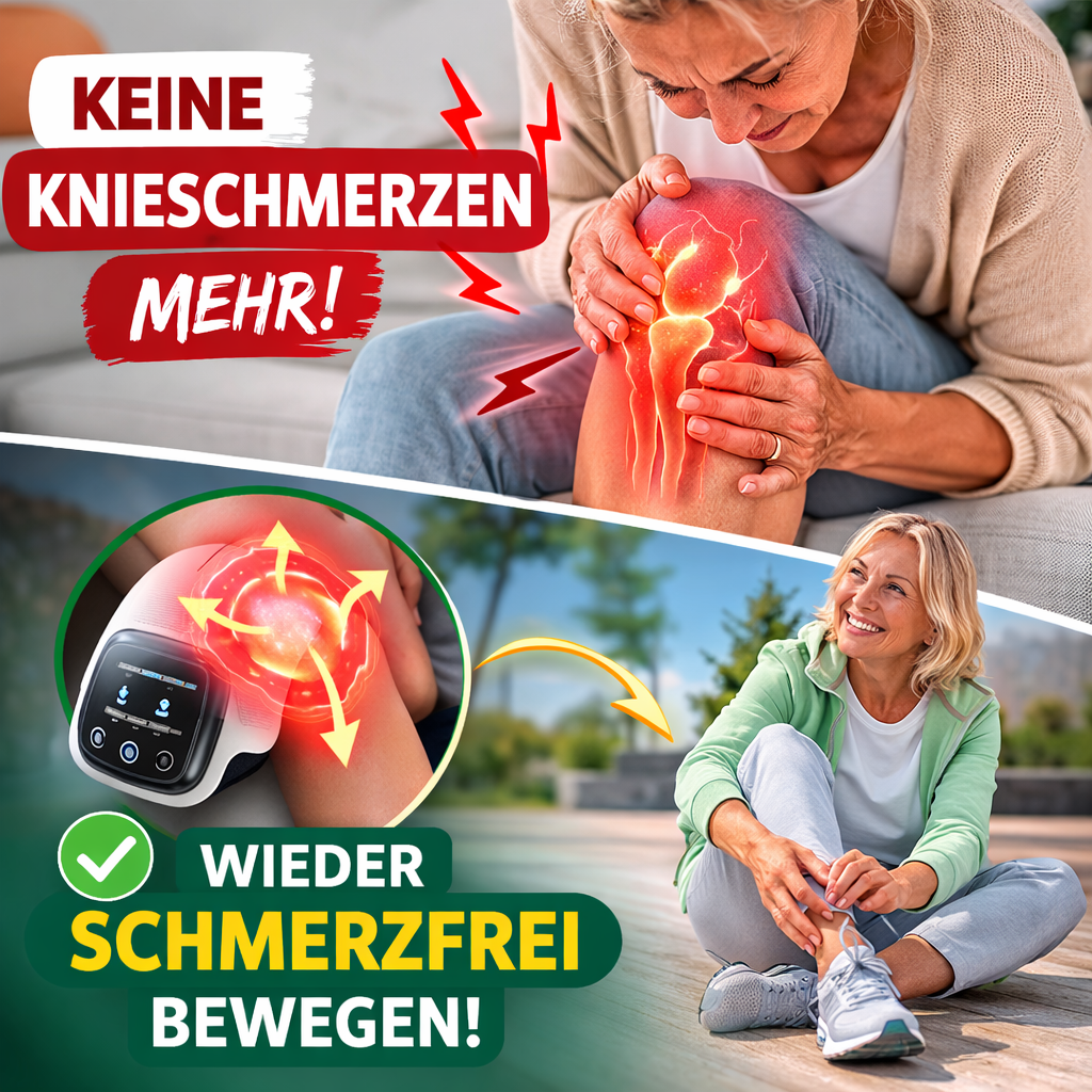 KneeRelief™ 3-in-1 Knie-Massagegerät Knie Massage mit Infrarot Wärme & Vibration für Kniegelenk