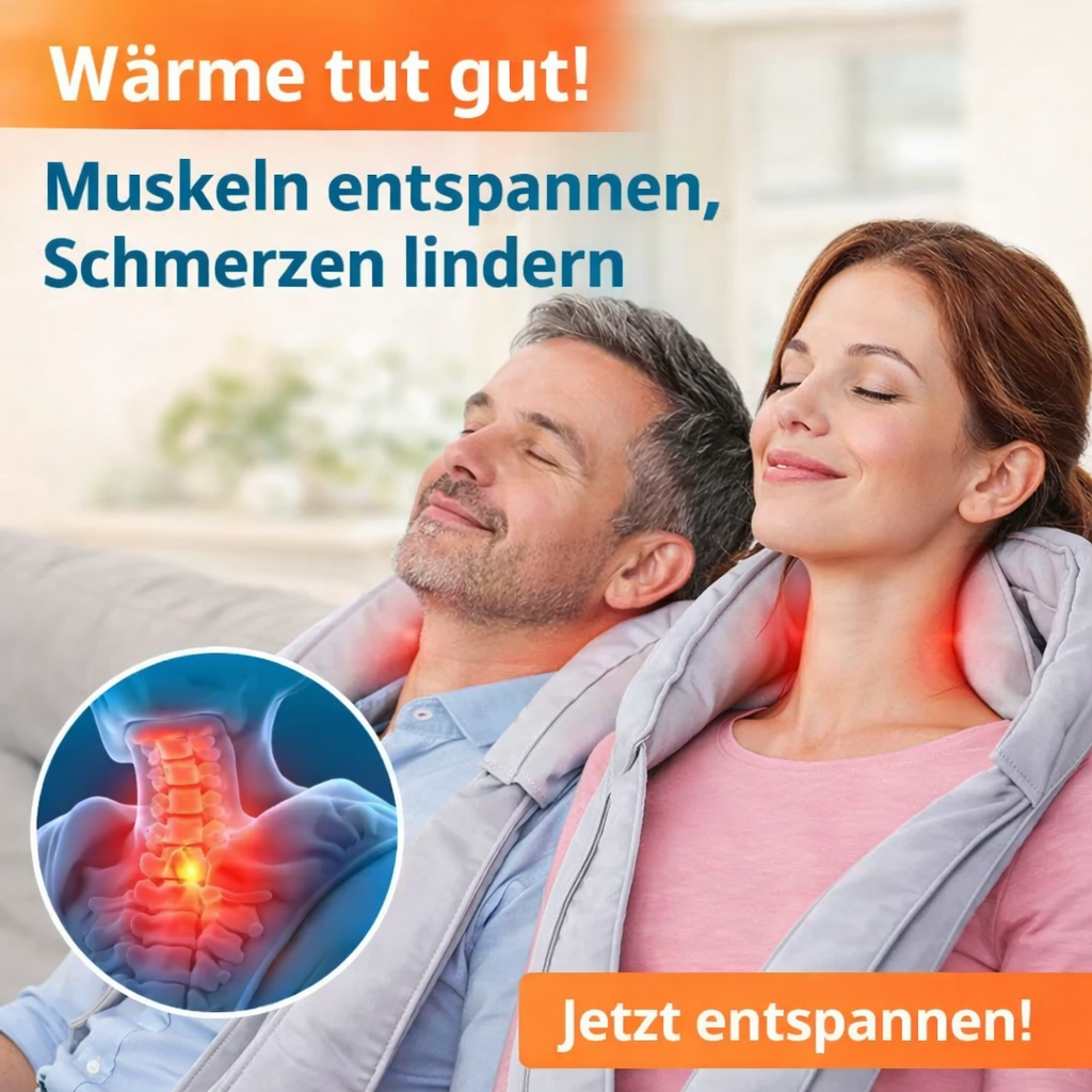 NeckRelief™ Nackenmassagegerät Shiatsu Nacken Schulter Massagegerät mit Wärmefunktion