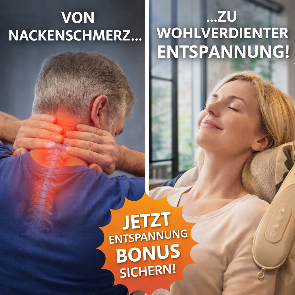 NeckRelief™ Nackenmassagegerät Shiatsu Nacken Schulter Massagegerät mit Wärmefunktion