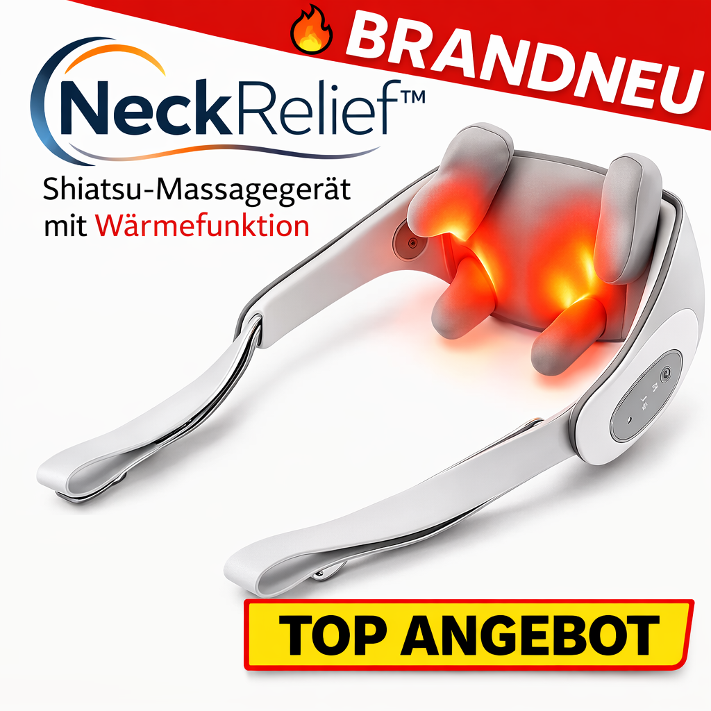 NeckRelief™ Nackenmassagegerät Shiatsu Nacken Schulter Massagegerät mit Wärmefunktion
