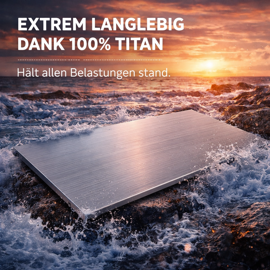 TitanElite™ Titan Schneidebrett für die Küche - schneiden wie ein Profi, präzise wie Titan! ⚔️