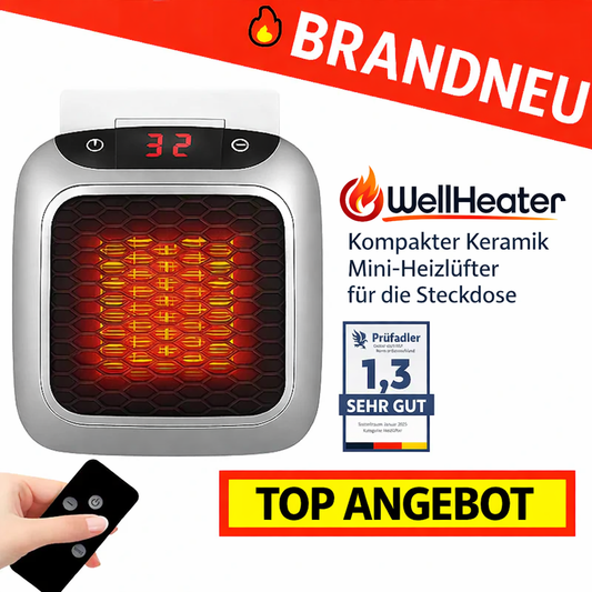 WellHeater™ Heizlüfter Mini Heizstrahler Keramik Elektroheizer Heizung Steckdose