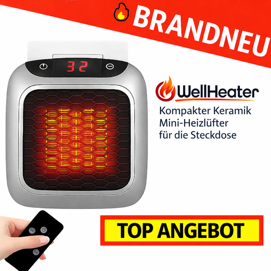 WellHeater™ Heizlüfter Mini Heizstrahler Keramik Elektroheizer Heizung Steckdose