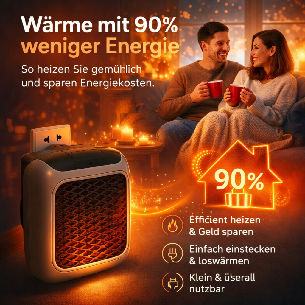 WellHeater™ Heizlüfter Mini Heizstrahler Keramik Elektroheizer Heizung Steckdose