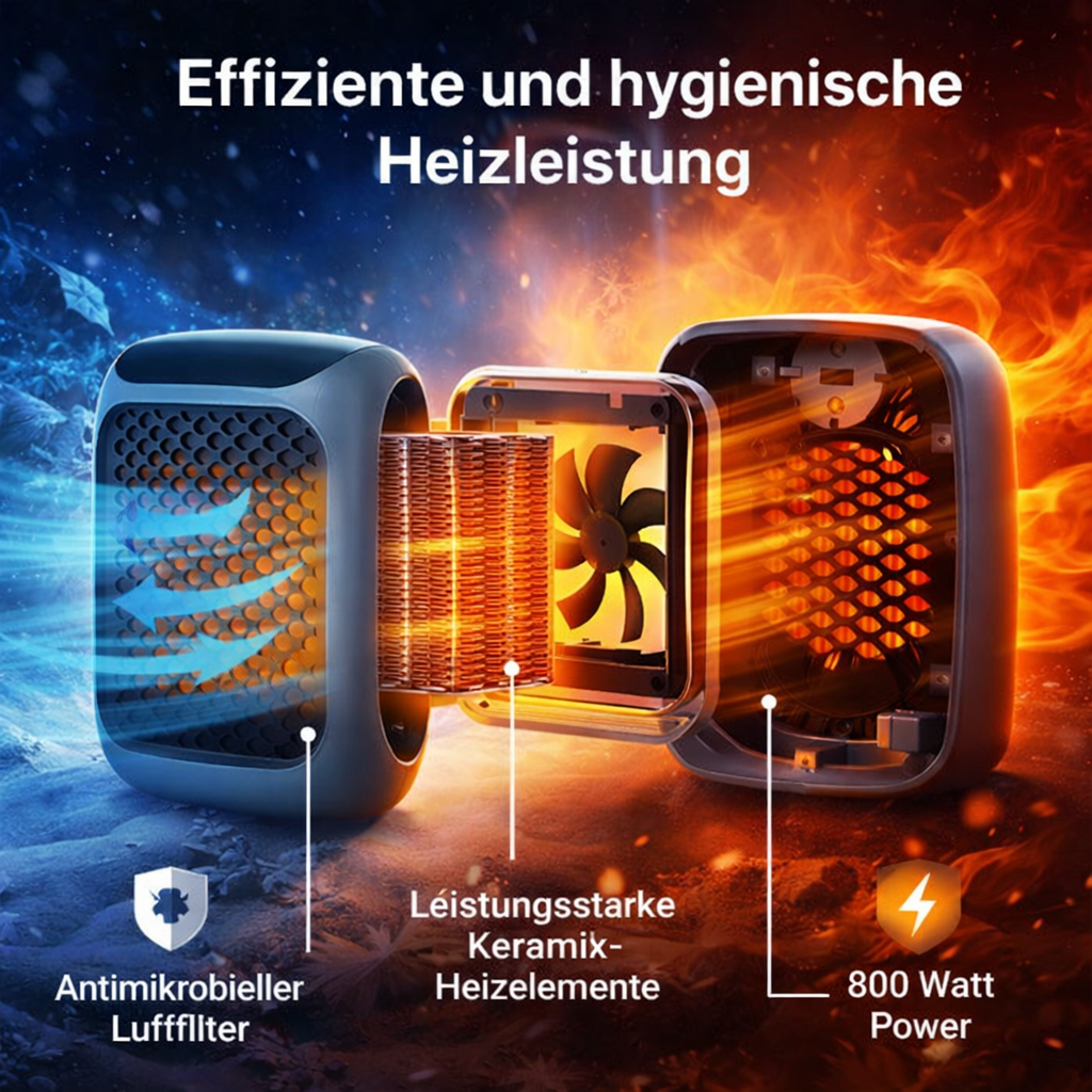 WellHeater™ Heizlüfter Mini Heizstrahler Keramik Elektroheizer Heizung Steckdose