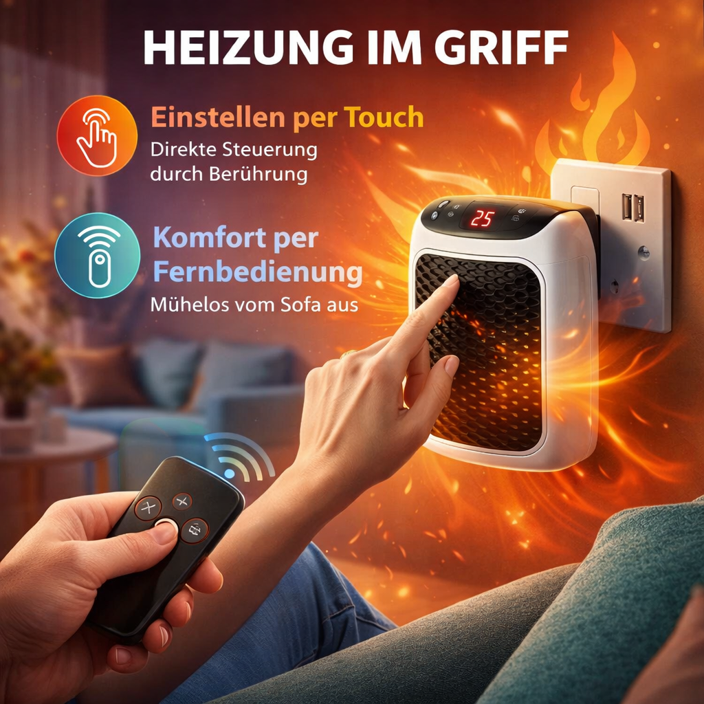 WellHeater™ Heizlüfter Mini Heizstrahler Keramik Elektroheizer Heizung Steckdose