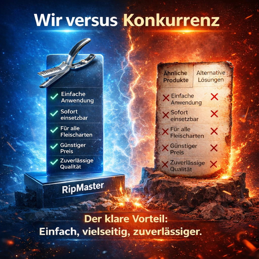 RipMaster™ Profi Edelstahl Grillzange Rippchenzange BBQ Fleischzange Küchenzange