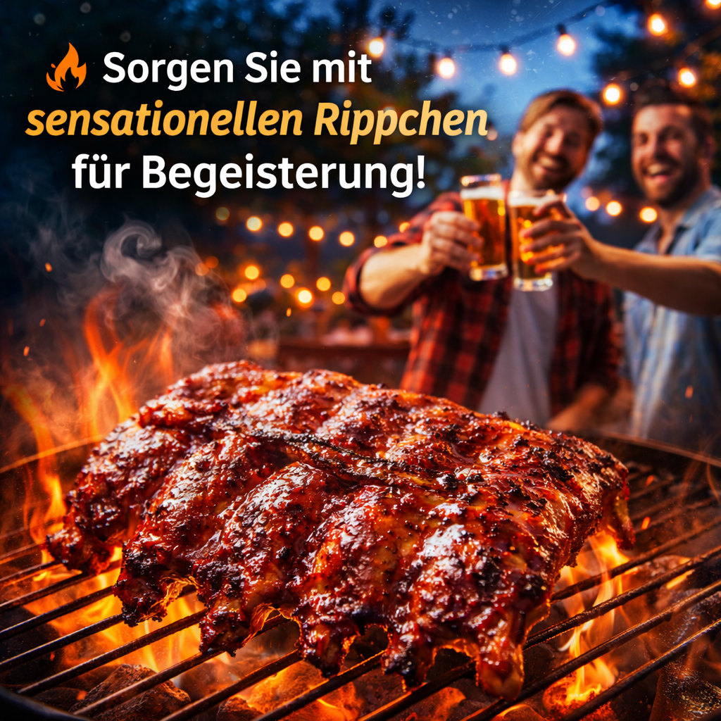 RipMaster™ Profi Edelstahl Grillzange Rippchenzange BBQ Fleischzange Küchenzange