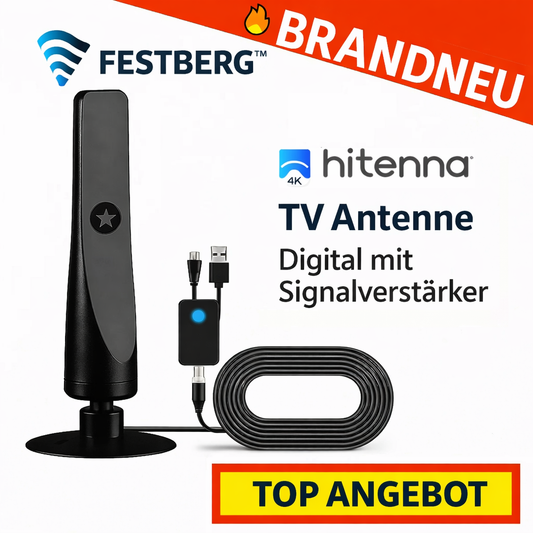 Festberg™ Hitenna TV Antenne 4K Digital mit Signalverstärker - das Original!