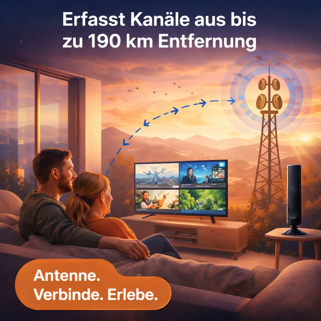 Festberg™ Hitenna TV Antenne 4K Digital mit Signalverstärker - das Original!