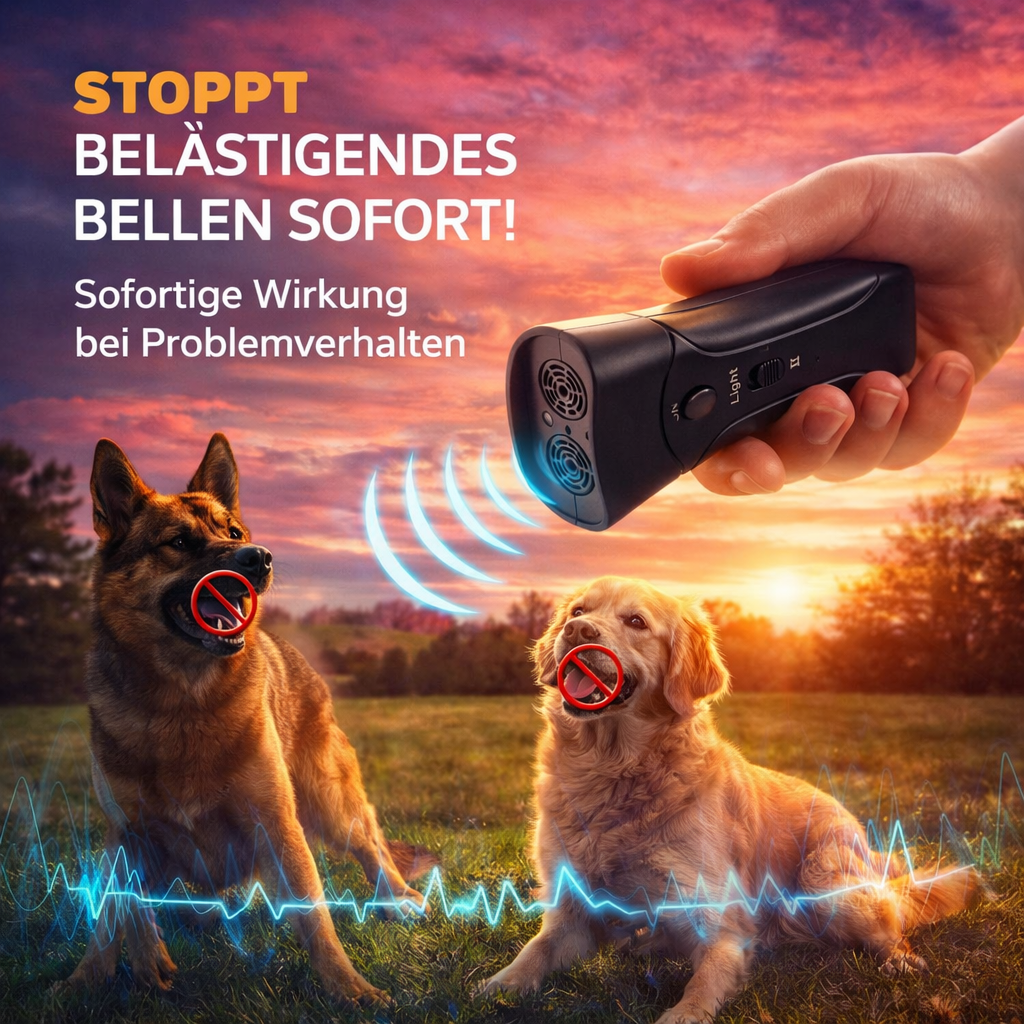 BellPause™ Beruhigendes Hunde Anti-Bell Gerät Hundetraining Ultraschall Training