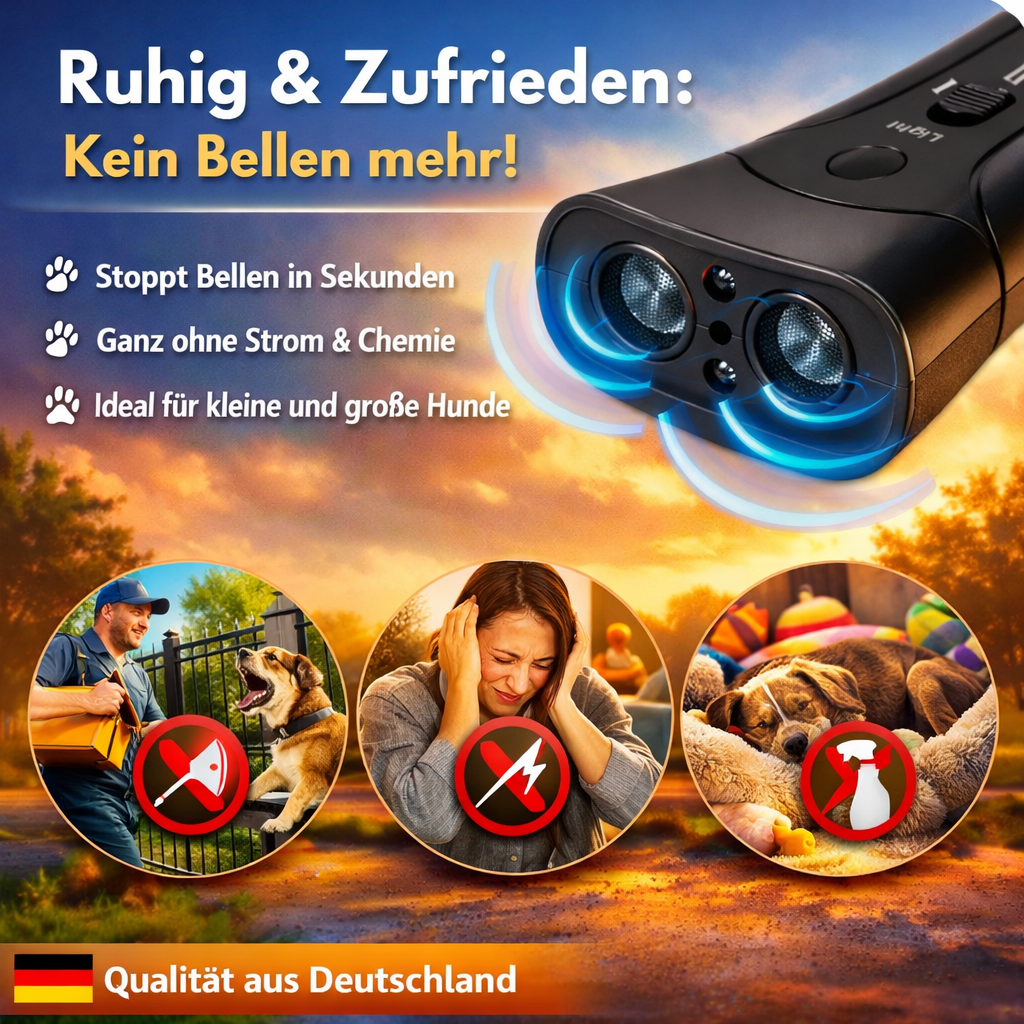 BellPause™ Beruhigendes Hunde Anti-Bell Gerät Hundetraining Ultraschall Training