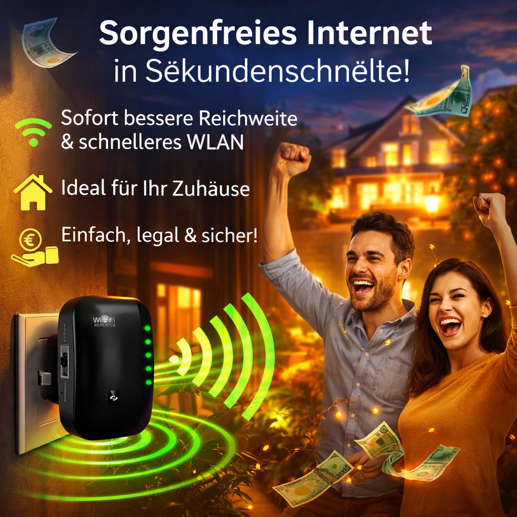 Festberg WifiBoost™ Wifi Extender Wlan Repeater Booster, XtraBoost für Internet!