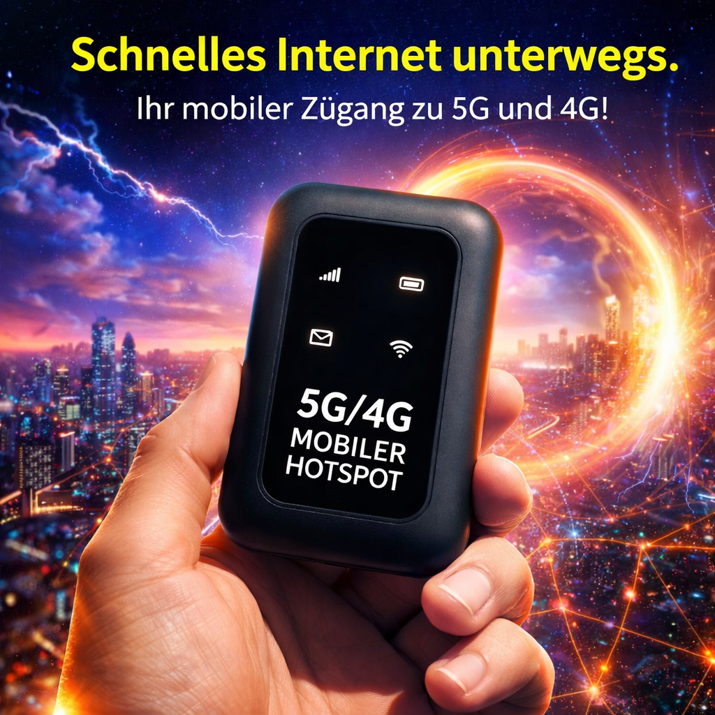 Festberg™ GlobeLink Mobiler WLAN Router WiFi Hotspot SIM Modem 4G 5G 300Mbps