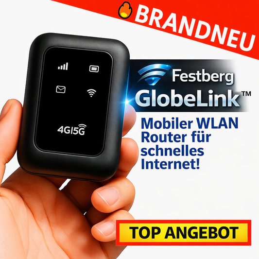 Festberg™ GlobeLink Mobiler WLAN Router WiFi Hotspot SIM Modem 4G 5G 300Mbps