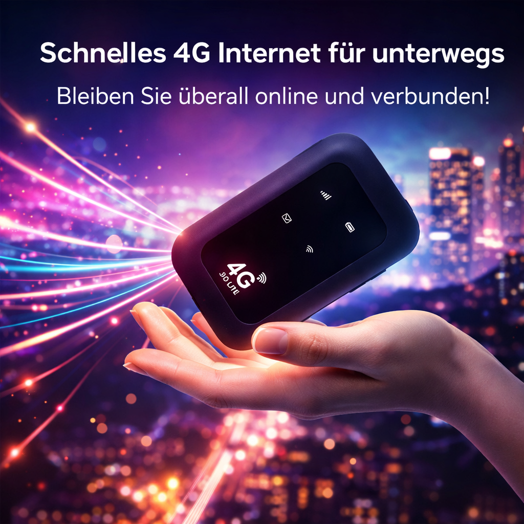 Festberg™ GlobeLink Mobiler WLAN Router WiFi Hotspot SIM Modem 4G 5G 300Mbps