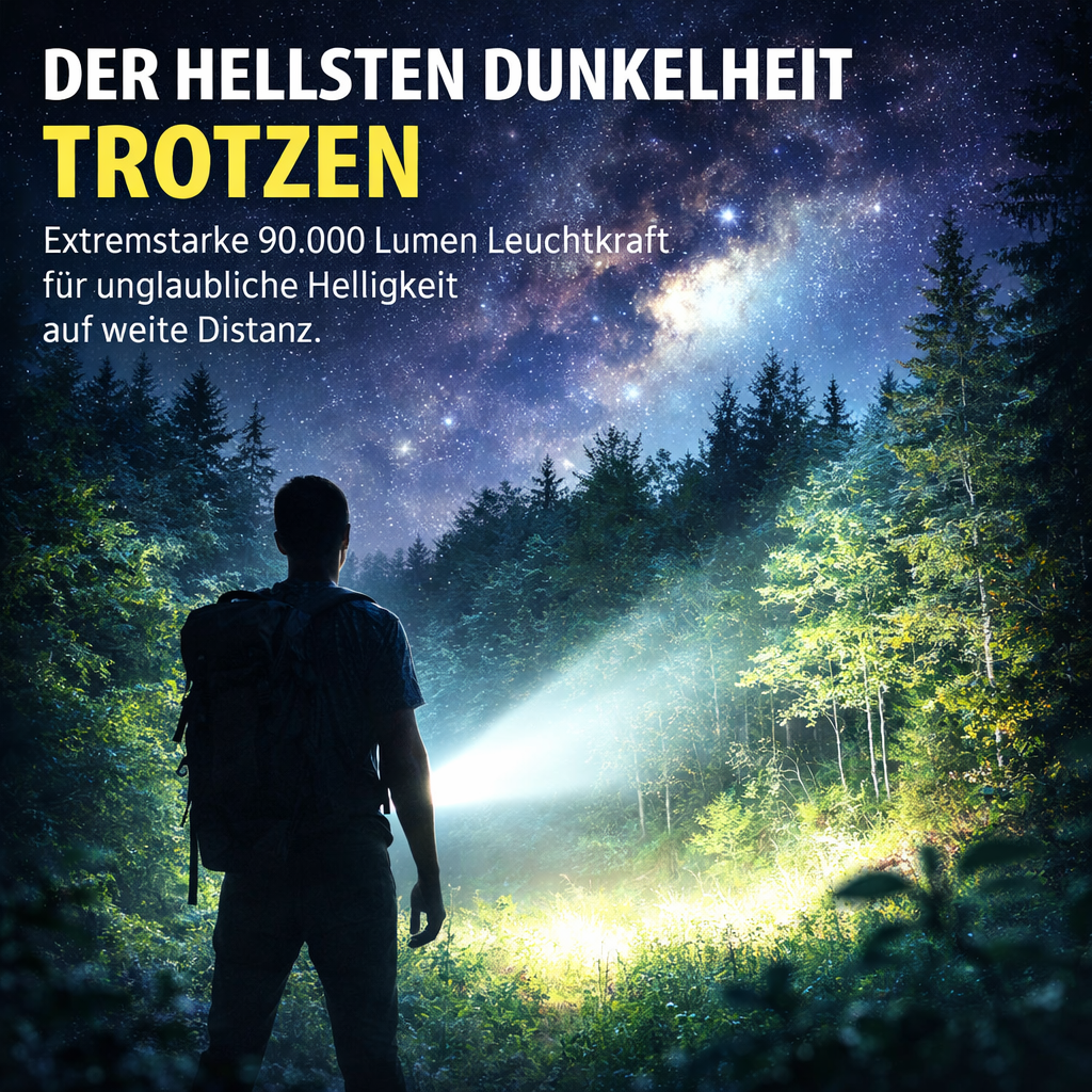 HyperXLight Pro™ ultrahelle taktische LED Taschenlampe mit Zoom - extrem stark!