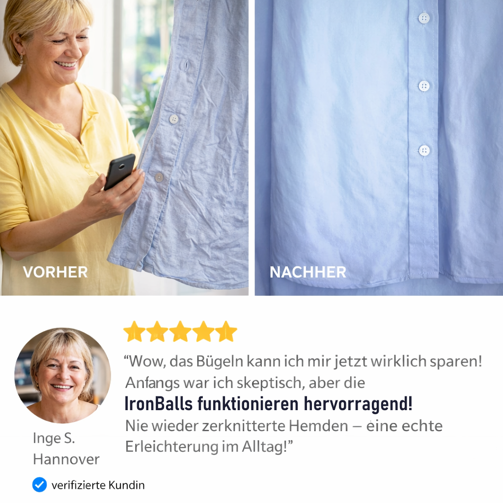 IronBalls™  Wäschebälle Knitterfrei Trocknerbälle Bügeleisen Ersatz -10er Set