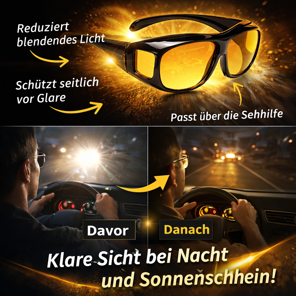 NightView™ Anti-Blend Nachtfahrbrille für eine sichere Autofahrt bei Dunkelheit!