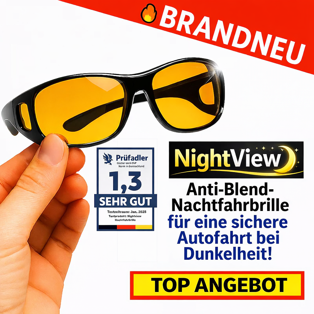 NightView™ Anti-Blend Nachtfahrbrille für eine sichere Autofahrt bei Dunkelheit!