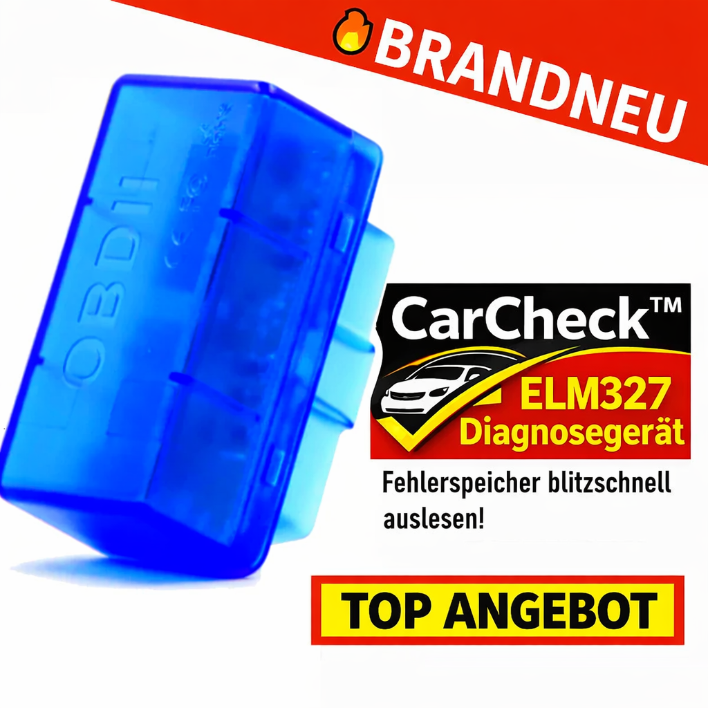 CarCheck™ ELM327 OBD2 Diagnosegerät Mini Bluetooth Adapter für Android & Windows