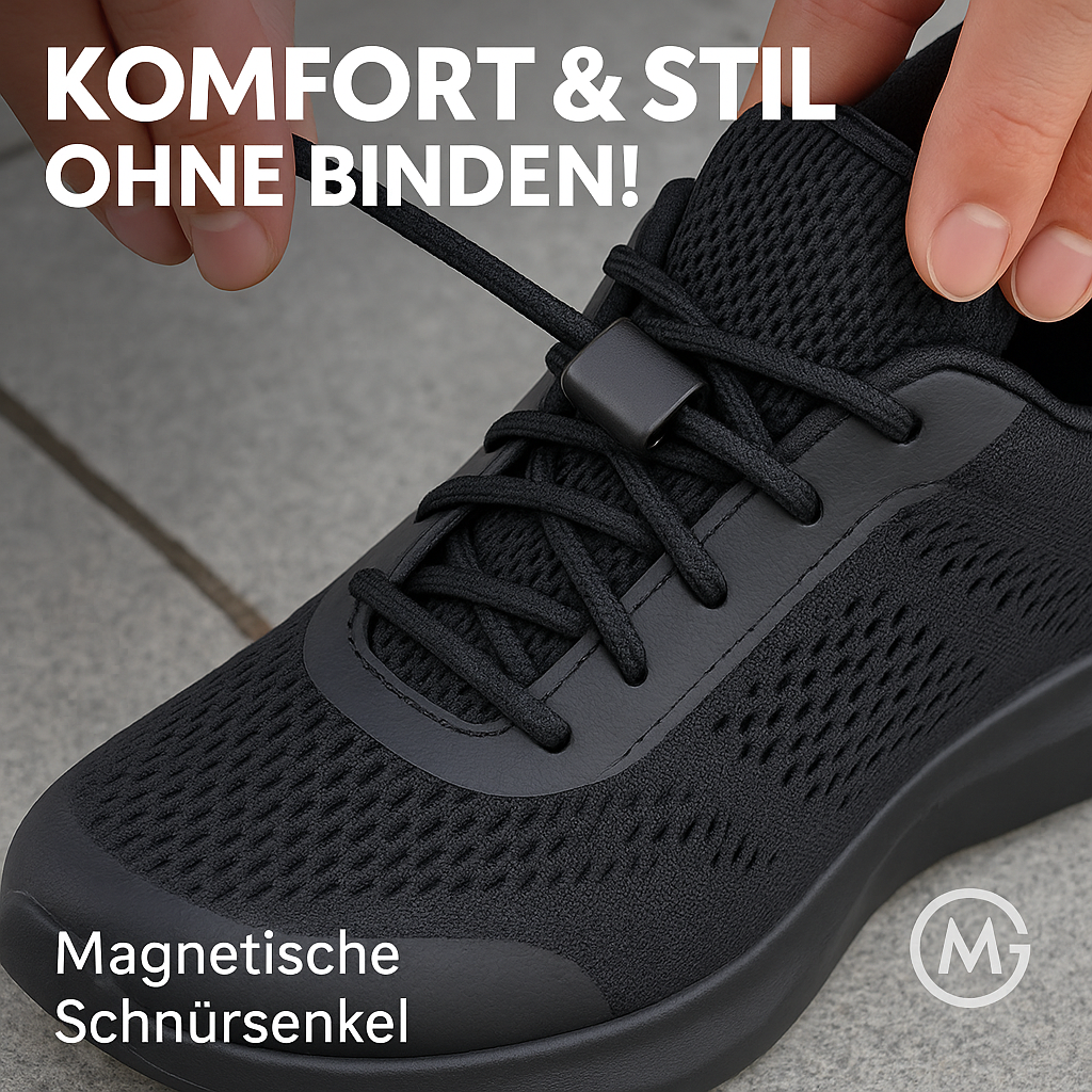 Elastische Schnürsenkel 8 mm mit Schnellverschluss Laufen Sport DE.