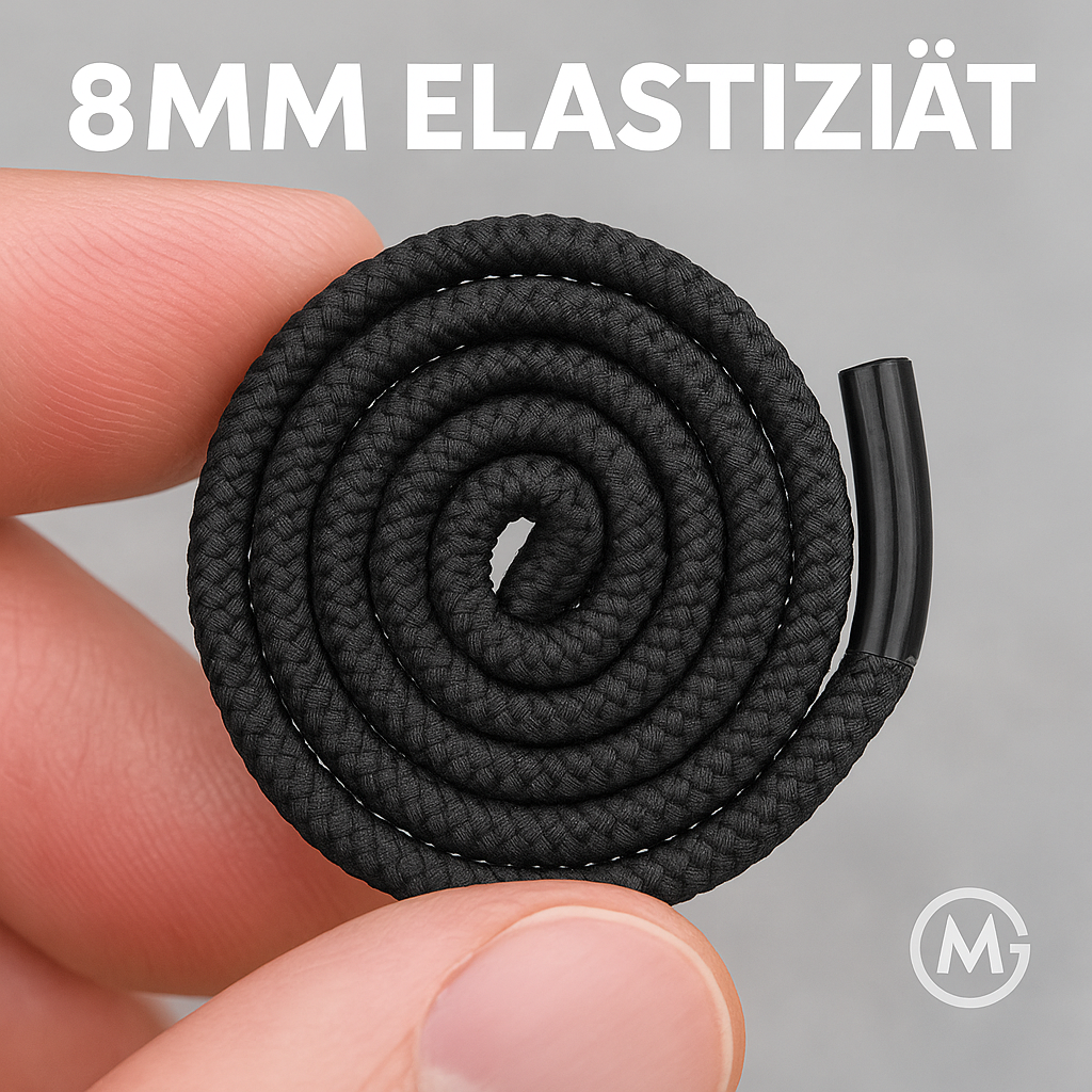 Elastische Schnürsenkel 8 mm mit Schnellverschluss Laufen Sport DE.