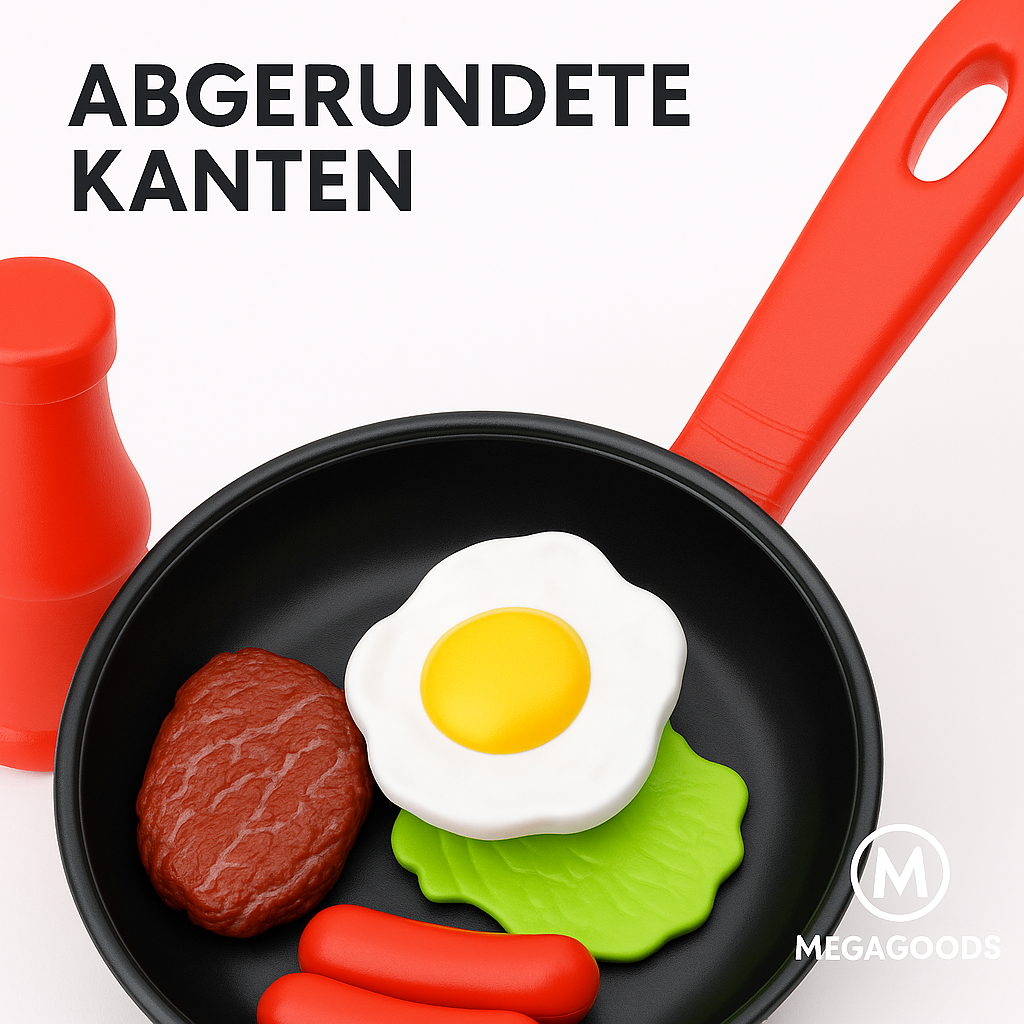 Kinderküche Spielzeug Set 8tlg Kochen Gemüse Pfanne Spiel Geschenk DE.