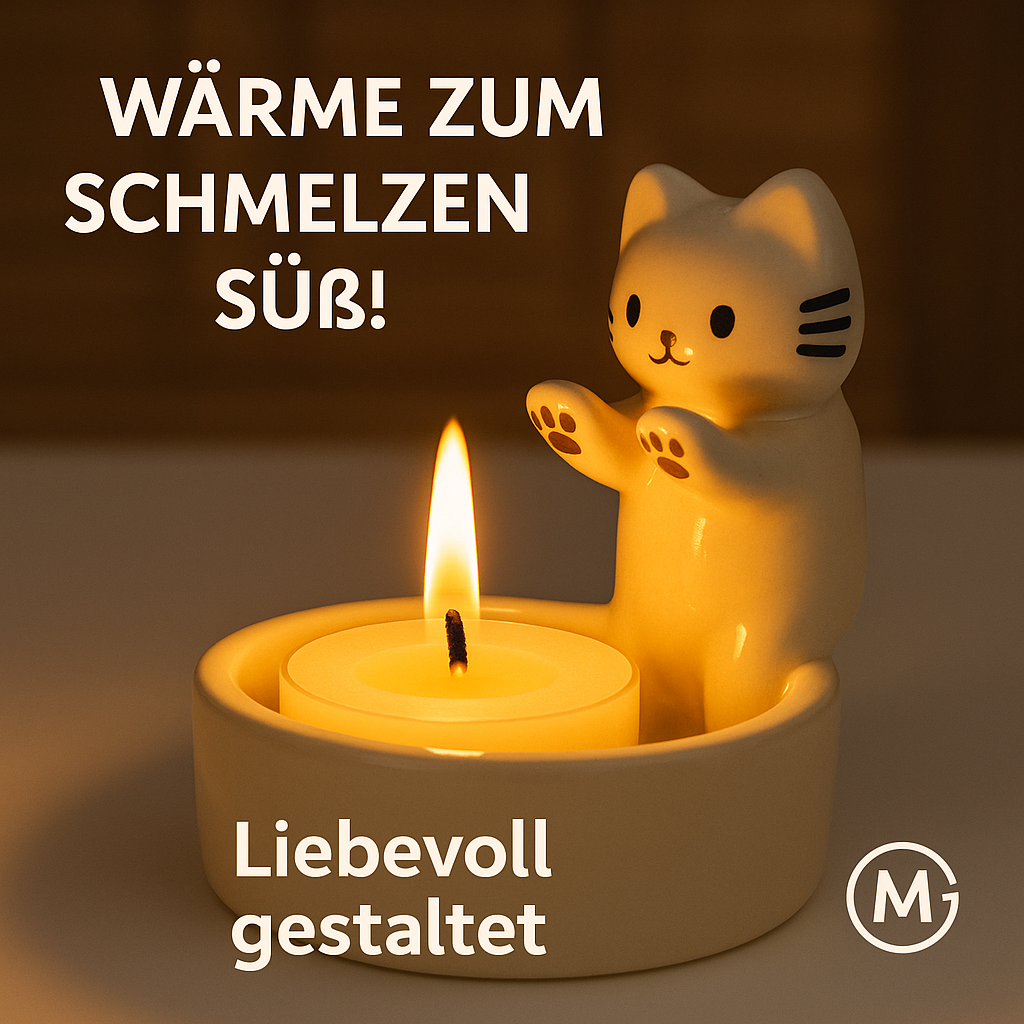 Katzen Kerzenhalter süß Deko Cartoon Aromatherapie Kerzenständer DE.