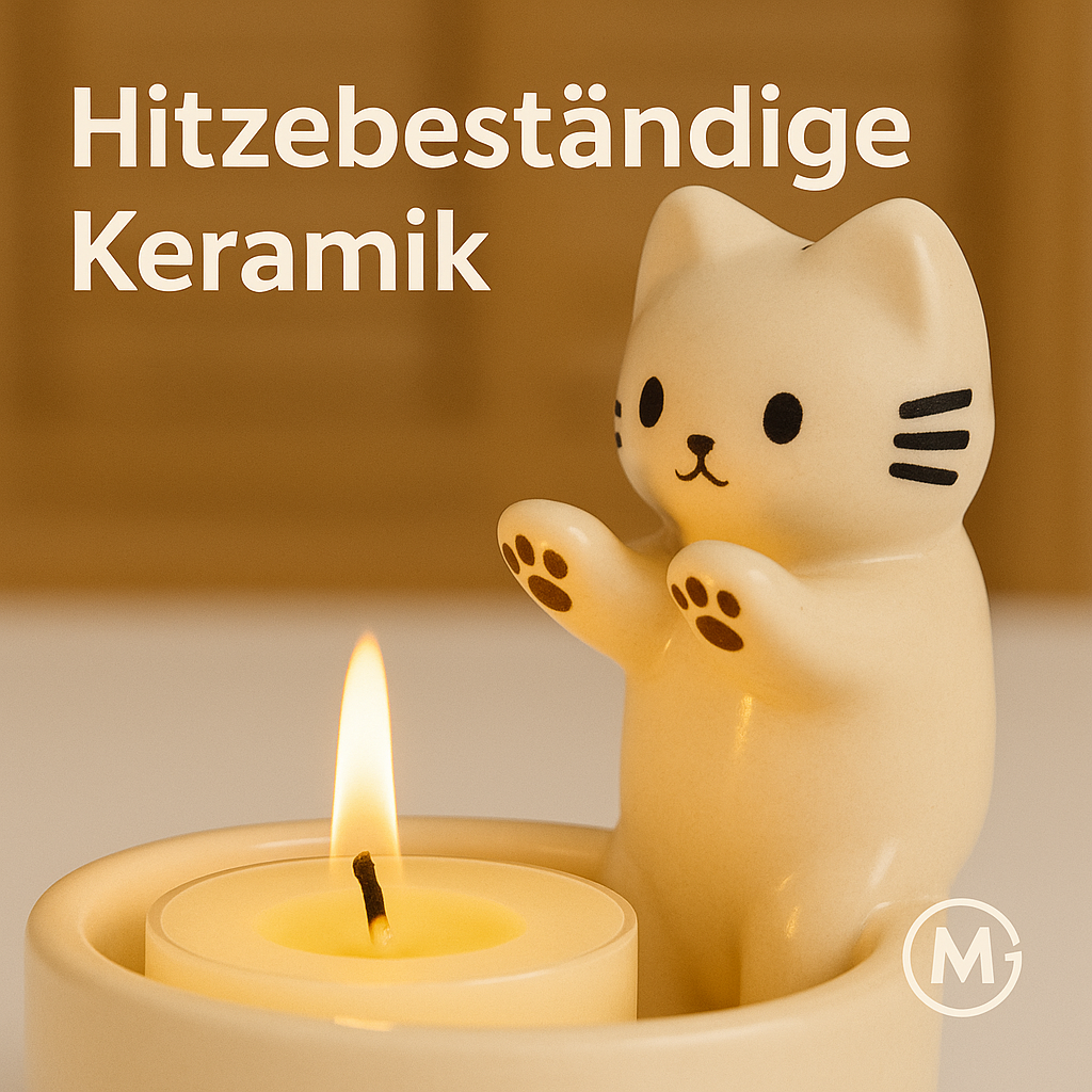 Katzen Kerzenhalter süß Deko Cartoon Aromatherapie Kerzenständer DE.