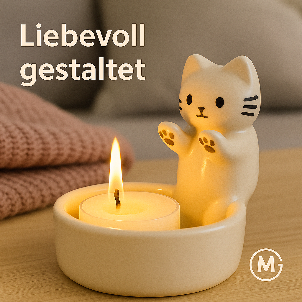 Katzen Kerzenhalter süß Deko Cartoon Aromatherapie Kerzenständer DE.