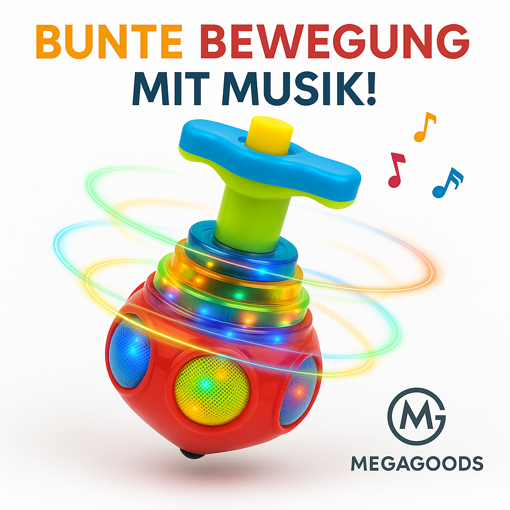 Kreisel Spielzeug leuchtend Musik bunt Outdoor Gyro Zufallsfarbe DE.