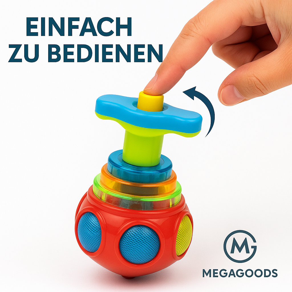 Kreisel Spielzeug leuchtend Musik bunt Outdoor Gyro Zufallsfarbe DE.