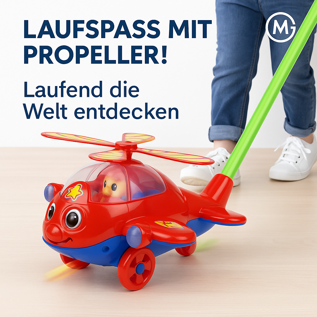 Lauflernwagen Baby Schiebespielzeug Flugzeug Kinder Outdoor Spiel DE.