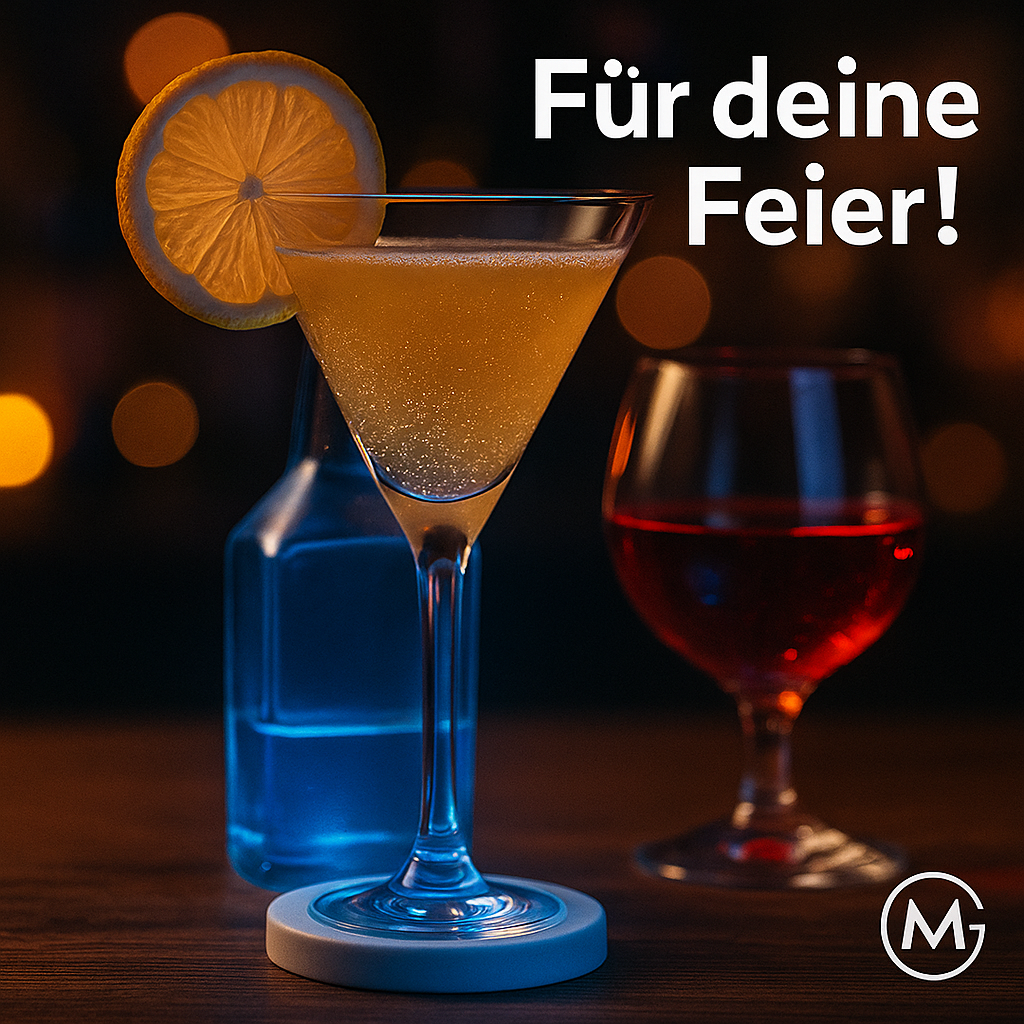 5x LED Glasuntersetzer leuchtend Party Bar Hochzeit Getränke Licht DE.