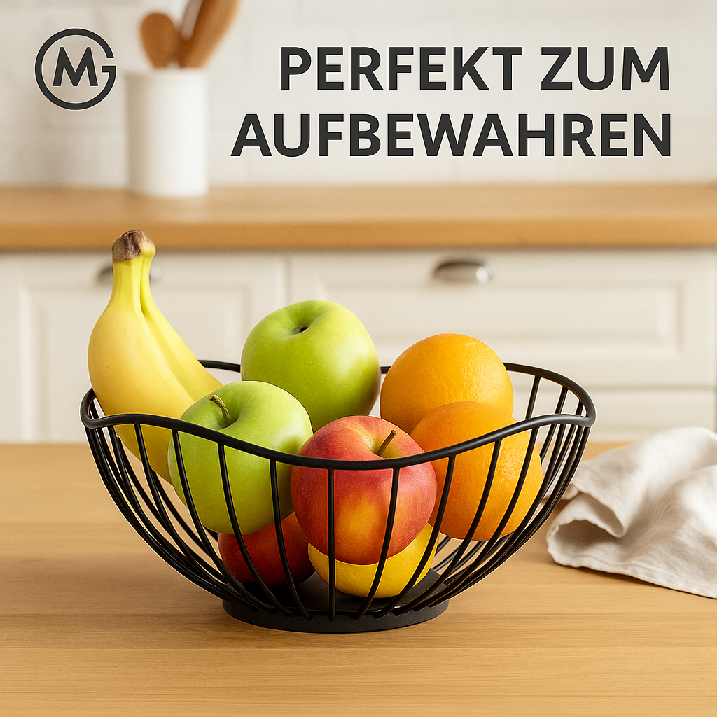 Obstkorb Metall Schale Küche Aufbewahrung Brot Gemüse Snack DE.