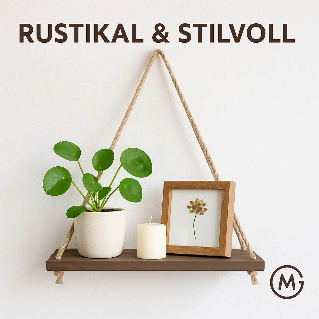 Holz Hängeregal Wandregal Seil Deko Pflanze Blumentopf Regal DE.