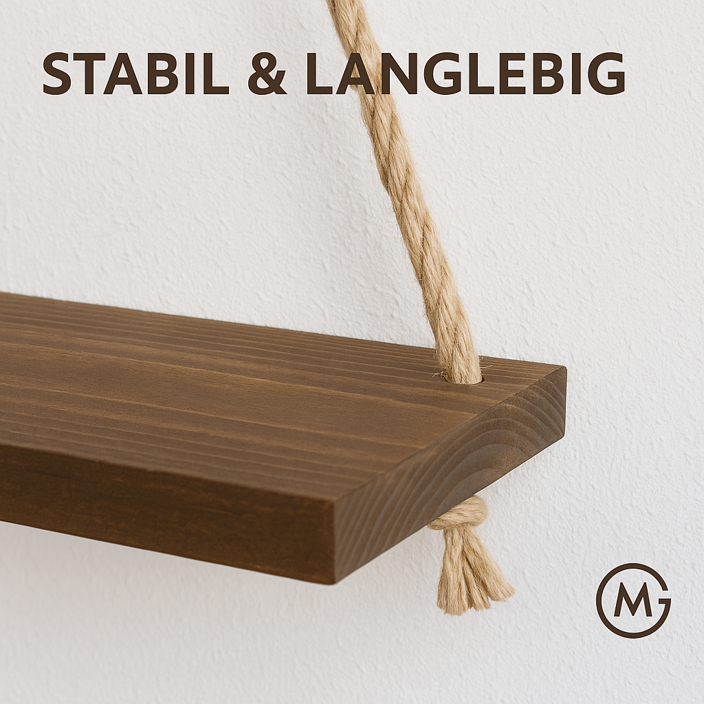 Holz Hängeregal Wandregal Seil Deko Pflanze Blumentopf Regal DE.