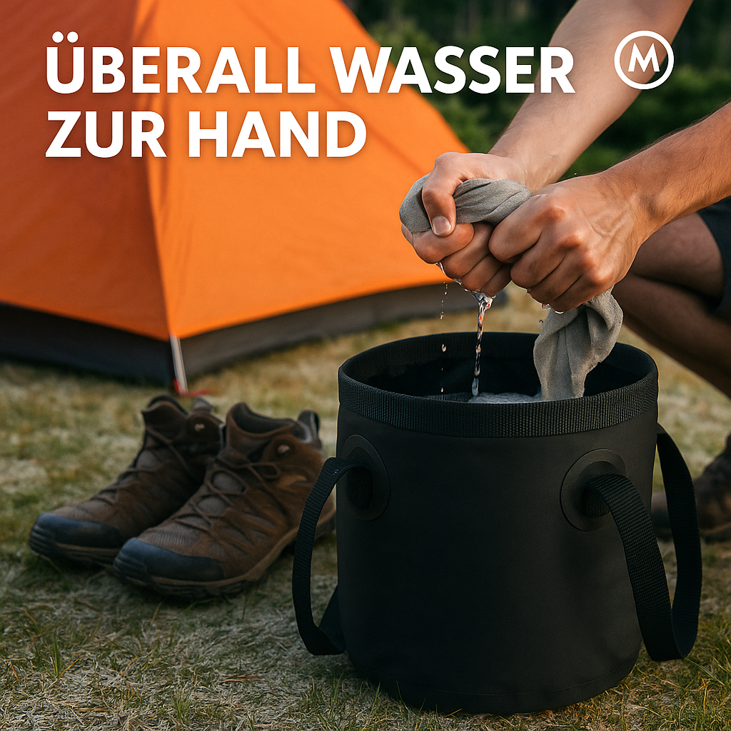 Faltbarer Eimer 12L tragbar Outdoor Waschbecken Camping Auto DE.