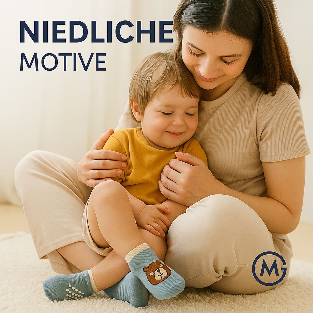 6 Paar Baby Socken rutschfest Baumwolle Cartoon Tiermotiv DE.