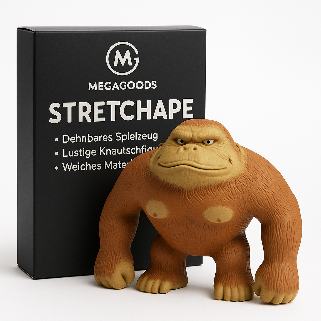Gorilla Figur 8 cm witzige Deko Affe dehnbar Büro Dekofigur DE.