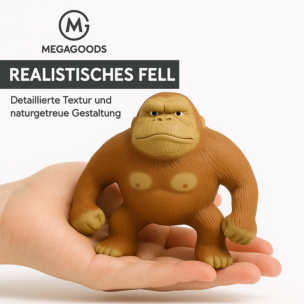 Gorilla Figur 8 cm witzige Deko Affe dehnbar Büro Dekofigur DE.