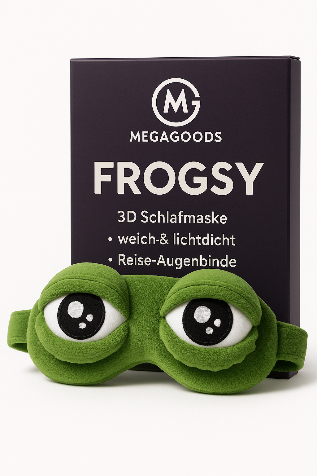 3D Schlafmaske Frosch weich lichtdicht Reise Augenbinde DE.