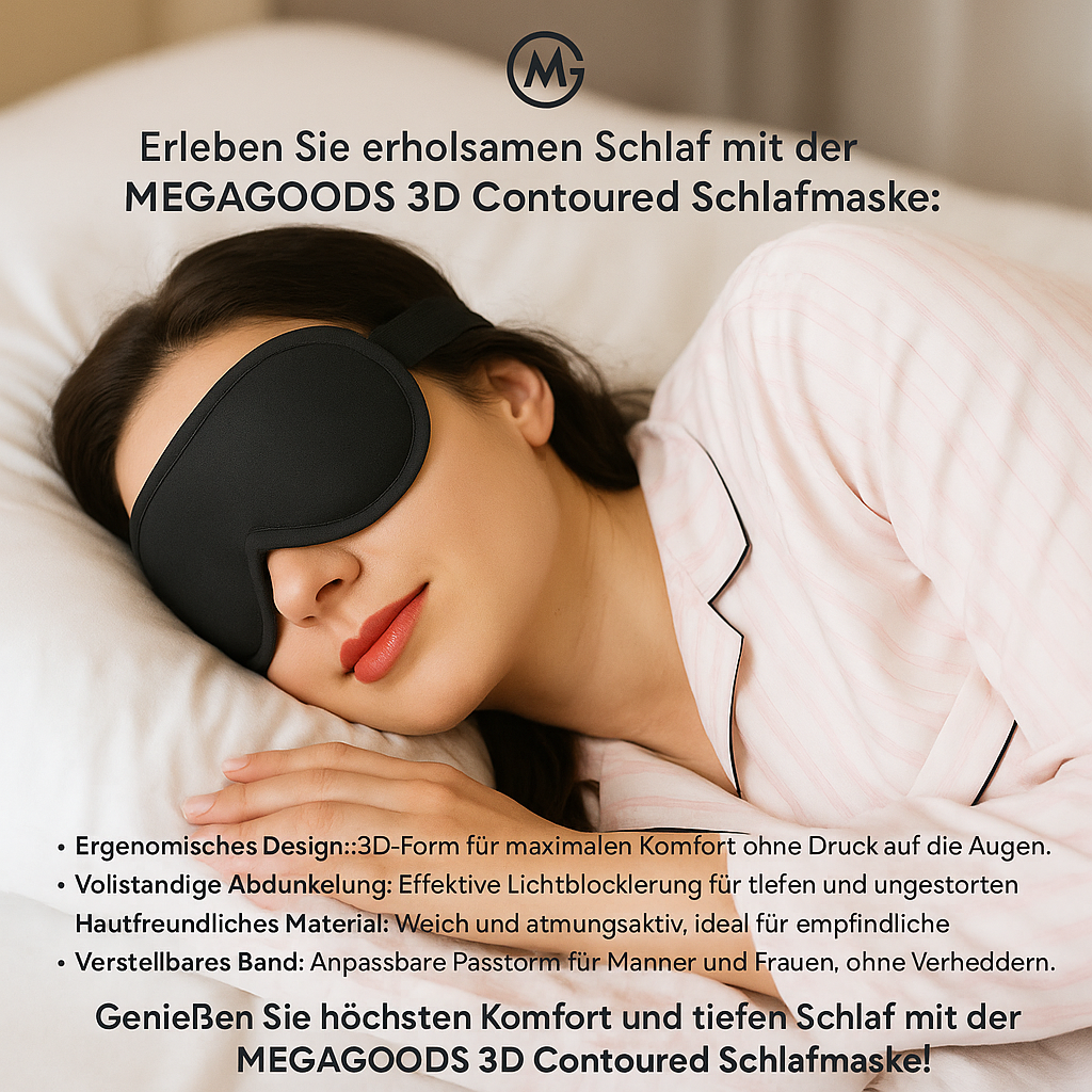 3D Schlafmaske Augenmaske Lichtblocker ergonomisch für Damen Herren DE.